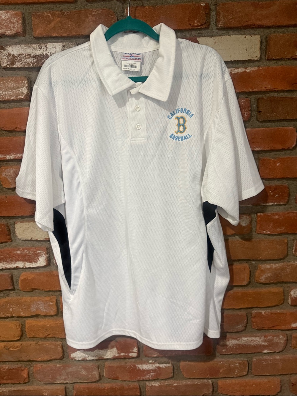California Baseball White Polo Shirt
